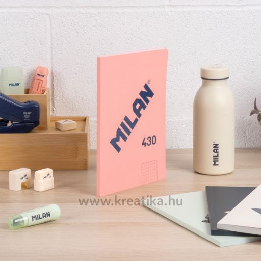 Füzet A/5 48 lapos, négyzetrácsos Milan "1918 Series" rózsaszín