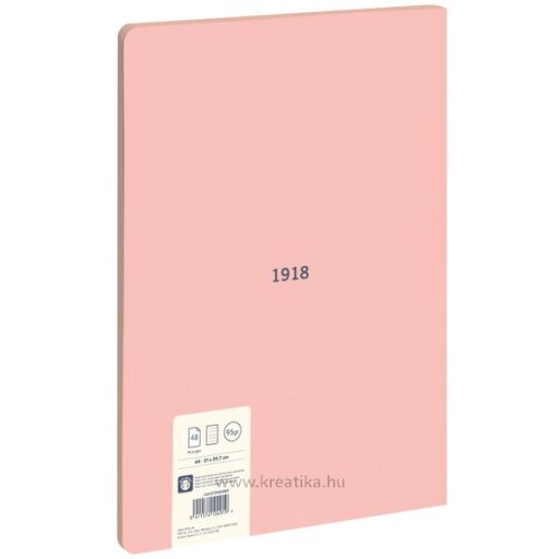 Füzet A/4 48 lapos, vonalas Milan "1918 Series" rózsaszín