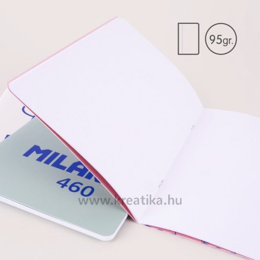 Füzet A/5 24 lapos, sima Milan "460 Collection" pink