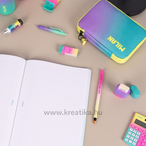 Füzet A/4 48 lapos, négyzetrácsos Milan "Sunset" türkiz