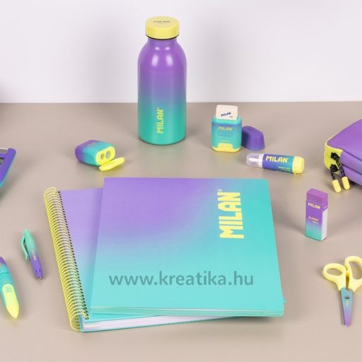 Füzet A/4 48 lapos, négyzetrácsos Milan "Sunset" türkiz