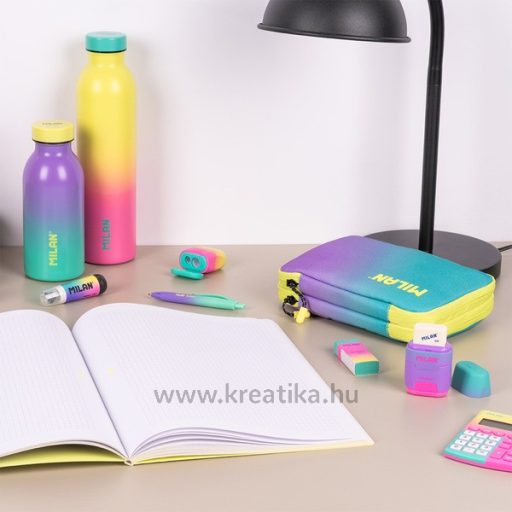 Füzet A/4 48 lapos, négyzetrácsos Milan "Sunset" sárga