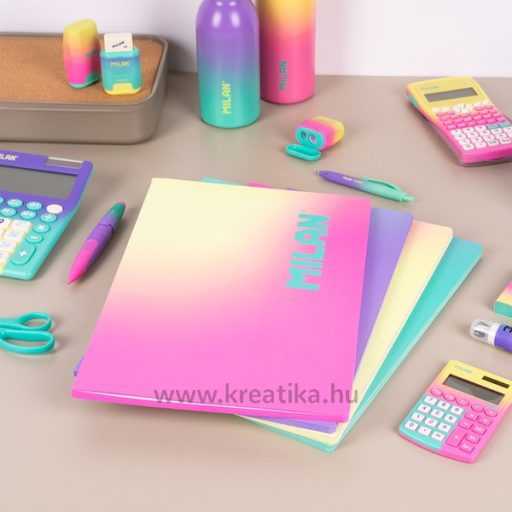 Füzet A/4 48 lapos, négyzetrácsos Milan "Sunset" sárga