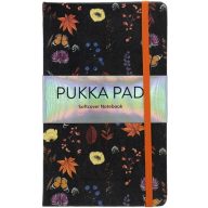   Napló 13x21 cm 192 lapos, vonalas Pukka Pad "Bloom" fekete