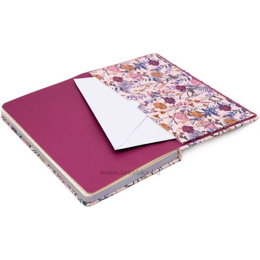Napló 13x21 cm 192 lapos, vonalas Pukka Pad "Bloom" krémszín