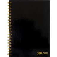   Spirálfüzet B/5 80 lapos, vonalas Pukka Pad "Carpe Diem" fekete