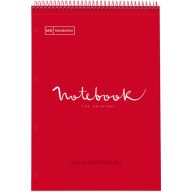   Spirálnotesz A/4 80 lapos, négyzetrácsos MQ "Emotions" piros