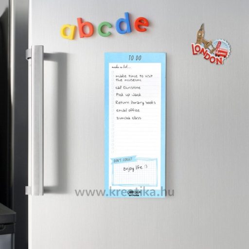 Jegyzettömb, mágneses 60 lapos Pukka Pad "Carpe Diem" égkék