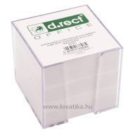 Tépőtömb 8,5x8,5x8 cm műanyag tartóban d.rect fehér