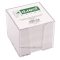 Tépőtömb 8,5x8,5x8 cm műanyag tartóban d.rect fehér
