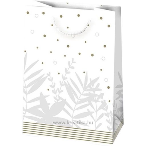 Dísztasak, glitteres Daisy fehér, arany-ezüst minta