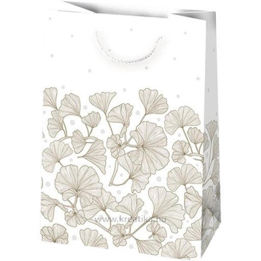 Dísztasak, glitteres Daisy fehér, arany-ezüst minta