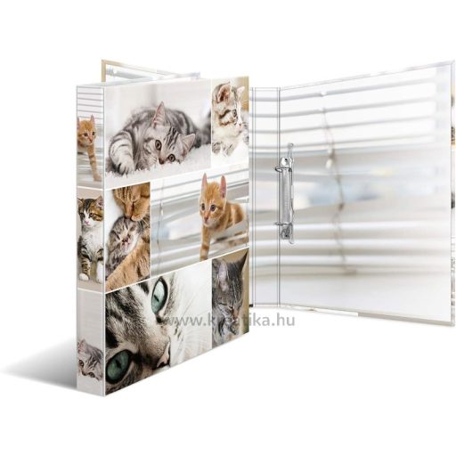 Gyűrűskönyv A/4 35 mm, 2 gyűrűs, karton Herma "Animals" Cats