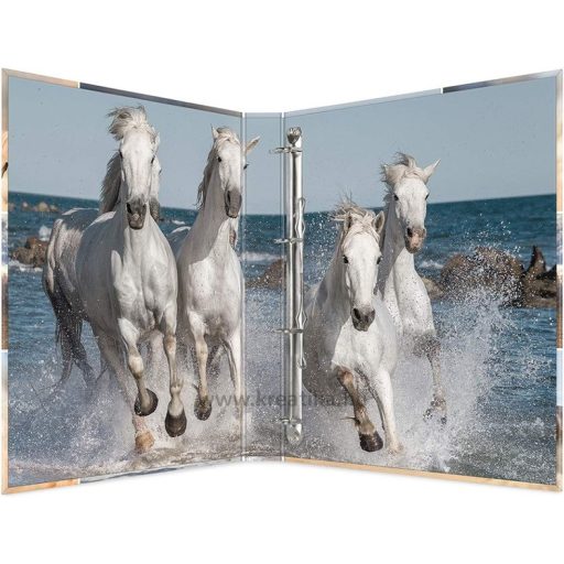 Gyűrűskönyv A/4 35 mm, 4 gyűrűs, karton Herma "Animals" Horses