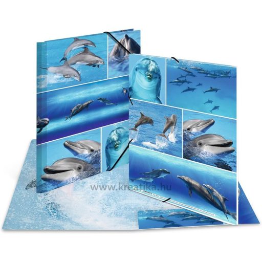 Gumis mappa A/4 karton Herma "Animals" Delfin