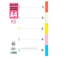 Elválasztólap A/4 1-5, karton d.rect