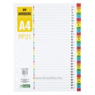Elválasztólap A/4 1-31, PP d.rect