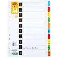Regiszter A/4 1-10, karton d.rect