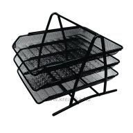 Irattálca fémhálós, 3 emeletes Deli fekete