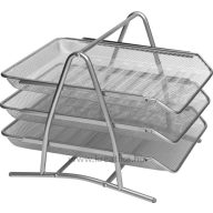 Irattálca fémhálós, 3 emeletes ezüst