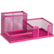   Asztali rendező 205x103x98 mm fémhálós d.rect rózsaszín