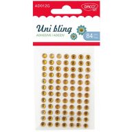   Strasszkő, öntapadós 7 mm 84 db/csomag Daco "Uni bling" arany