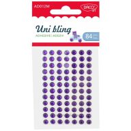   Strasszkő, öntapadós 7 mm 84 db/csomag Daco "Uni bling" lila