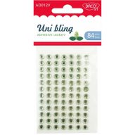   Strasszkő, öntapadós 7 mm 84 db/csomag Daco "Uni bling" zöld