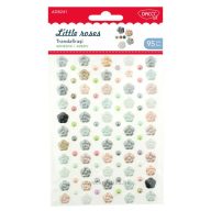   Műanyag rózsa és félgyöngy, öntapadós Daco "Little roses" vegyes színek