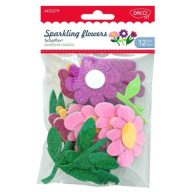 Dekorgumi forma, virágok 10 cm Daco "Sparkling flowers