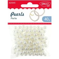 Gyöngy, fűzhető 8 mm 40 g Daco fehér