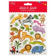   Matrica, arany fólia Daco "Stick & Smile" afrikai állatok