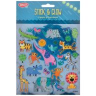  Matrica, sötétben világító Daco "Stick & Glow" afrikai állatok
