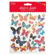   Matrica, hologrammos Daco "Stick & Smile" pillangók