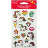   Matrica, arany fólia Daco "Fabulous stickers" unikornisok