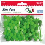 Pompon 10 mm 120 db/csomag Daco zöld