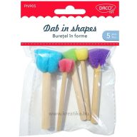 Szivacs ecset, vegyes formák 5 db/csomag Daco
