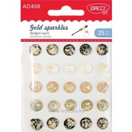  Félgyöngy, öntapadós Daco "Gold sparkles" vegyes színek