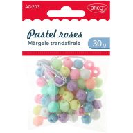 Gyöngy, fűzhető, rózsa forma 30 g Daco vegyes színek