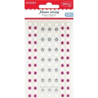   Strasszkő, öntapadós 125 db/csomag Daco "Flower string" vegyes