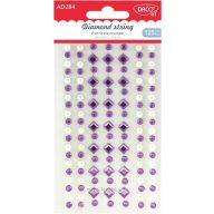   Strasszkő, öntapadós 125 db/csomag Daco "Diamond string" lila