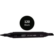   Alkoholos marker kétvégű, vágott és gömb Daco "Art Duet" 120 fekete