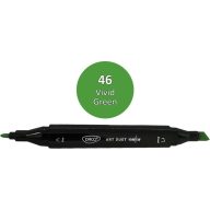   Alkoholos marker kétvégű, vágott és gömb Daco "Art Duet" 46 élénk zöld