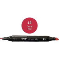   Alkoholos marker kétvégű, vágott és gömb Daco "Art Duet" 12 korall