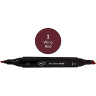   Alkoholos marker kétvégű, vágott és gömb Daco "Art Duet" 1 borvörös