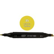   Alkoholos marker kétvégű, vágott és gömb Daco "Art Duet" 35 citromsárga