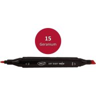   Alkoholos marker kétvégű, vágott és gömb Daco "Art Duet" 15 muskátli