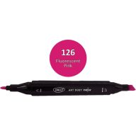   Alkoholos marker kétvégű, vágott és gömb Daco "Art Duet" 126 fluo rózsaszín