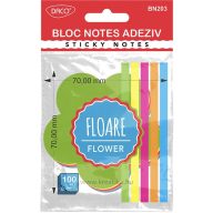 Öntapadó jegyzettömb 70x70 mm 100 lap Daco neon színek