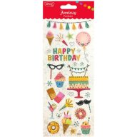 Matrica, glitteres Daco "Fantasy" Happy Birthday